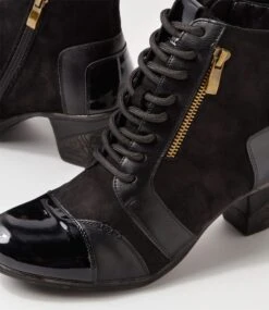 Zolika Black Mix Multi Lace Up Boots 11 Zolika Black Mix Multi Lace Up Boots -Lynx Shoes Shop IL12070B28HG 6