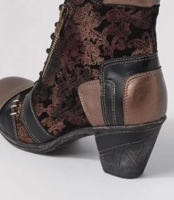 Zolika Bronze Multi Lace Up Boots -Lynx Shoes Shop IL12070M11HG 6