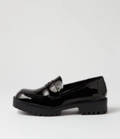 Roycine Black Patent Pu Loafers