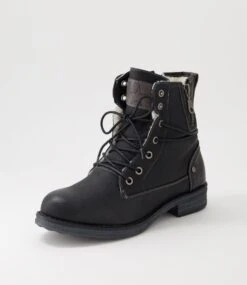Miskeen Black Lace Up Boots -Lynx Shoes Shop IL12106BLASM 3