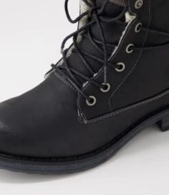 Miskeen Black Lace Up Boots -Lynx Shoes Shop IL12106BLASM 6