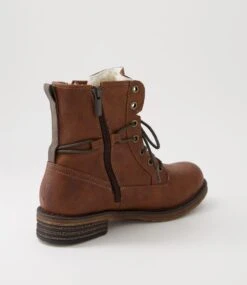 Miskeen Tan Lace Up Boots -Lynx Shoes Shop IL12106TANSM 4