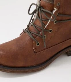 Miskeen Tan Lace Up Boots -Lynx Shoes Shop IL12106TANSM 6