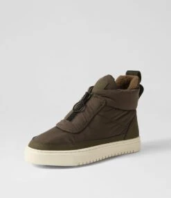 Cecena Khaki Fabric Ankle Boots -Lynx Shoes Shop IL12108H48FA 3