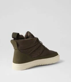 Cecena Khaki Fabric Ankle Boots -Lynx Shoes Shop IL12108H48FA 4