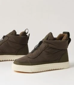 Cecena Khaki Fabric Ankle Boots -Lynx Shoes Shop IL12108H48FA 6