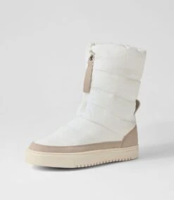 Celino White Fabric Ankle Boots -Lynx Shoes Shop IL12109WHIFA 3