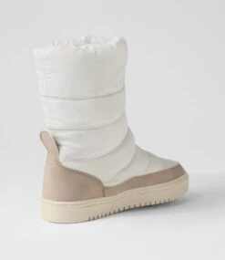 Celino White Fabric Ankle Boots -Lynx Shoes Shop IL12109WHIFA 4