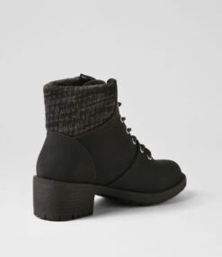 Asender Black Nubuck Pu Ankle Boots -Lynx Shoes Shop IL12114BLAPY 4