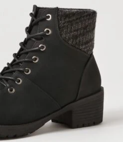Asender Black Nubuck Pu Ankle Boots -Lynx Shoes Shop IL12114BLAPY 6