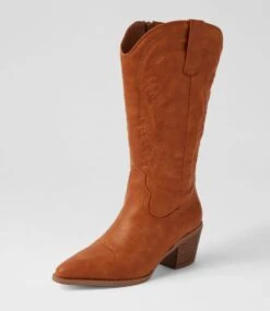Yodel Tan Knee High Boots 8 Yodel Tan Knee High Boots -Lynx Shoes Shop IL12117TANSM 3