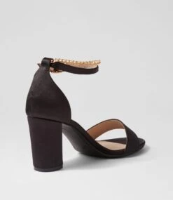 Donki Black Satin Sandals 9 Donki Black Satin Sandals -Lynx Shoes Shop IL12141BLACB 4