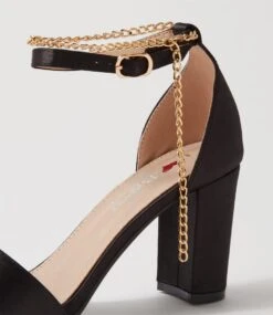 Donki Black Satin Sandals 11 Donki Black Satin Sandals -Lynx Shoes Shop IL12141BLACB 6