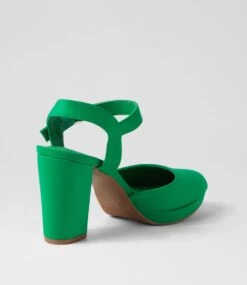 Tosheen Green Fabric Heels -Lynx Shoes Shop IL12144GREFA 4