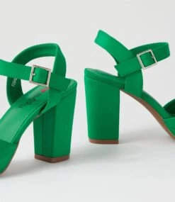 Tosheen Green Fabric Heels -Lynx Shoes Shop IL12144GREFA 6