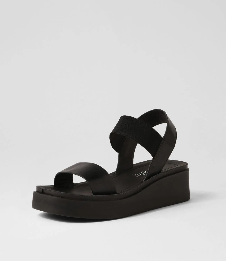 Barik Black Elastic Sandals 4 Barik Black Elastic Sandals - Image 2
