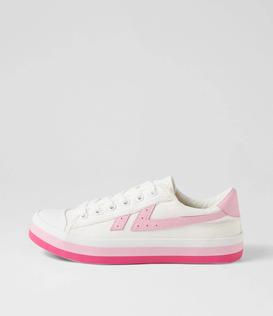 Eoxie White Pink Canvas Sneakers 3 Eoxie White Pink Canvas Sneakers