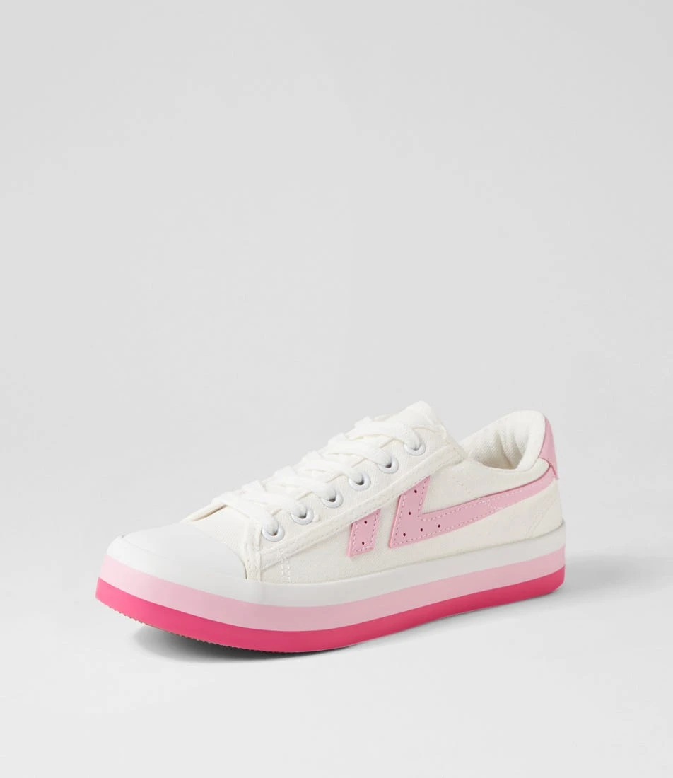 Eoxie White Pink Canvas Sneakers 4 Eoxie White Pink Canvas Sneakers - Image 2