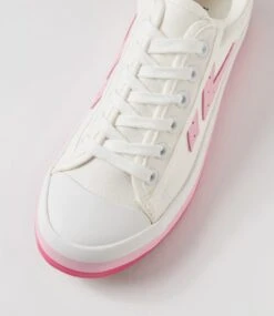 Eoxie White Pink Canvas Sneakers 10 Eoxie White Pink Canvas Sneakers -Lynx Shoes Shop IL12149W0RCA 5