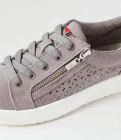 Ireena Grey Recycled Canvas Sneakers -Lynx Shoes Shop IL12156GRYC2 6