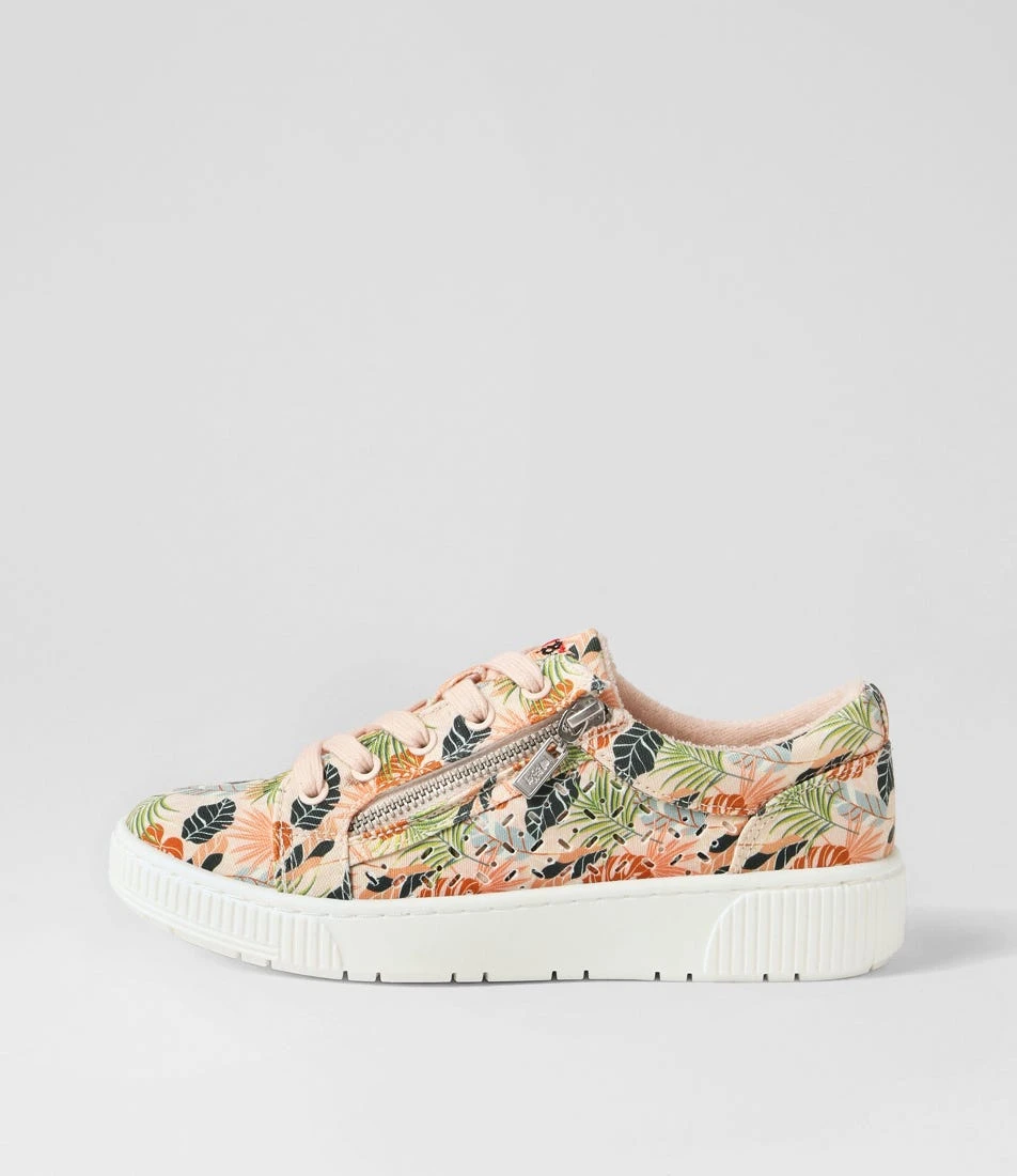 Ireena Peach Flower Recycled Canvas Sneakers 3 Ireena Peach Flower Recycled Canvas Sneakers