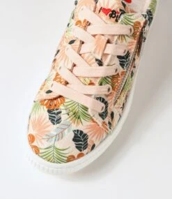Ireena Peach Flower Recycled Canvas Sneakers 10 Ireena Peach Flower Recycled Canvas Sneakers -Lynx Shoes Shop IL12156OKJC2 5
