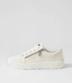 New Products 7 Ireena White Recycled Canvas Sneakers