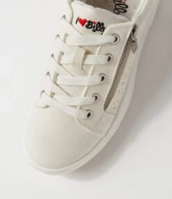 Ireena White Recycled Canvas Sneakers -Lynx Shoes Shop IL12156WHIC2 5