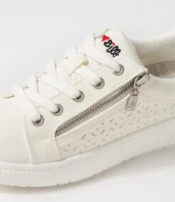 Ireena White Recycled Canvas Sneakers -Lynx Shoes Shop IL12156WHIC2 6
