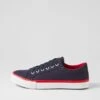 Jaiha Navy Red Canvas Sneakers