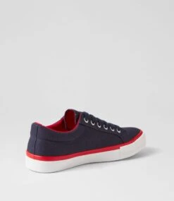 Jaiha Navy Red Canvas Sneakers -Lynx Shoes Shop IL12159DIGCA 4