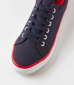 Jaiha Navy Red Canvas Sneakers -Lynx Shoes Shop IL12159DIGCA 5