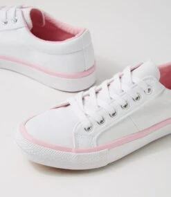 Jaiha White Pink Canvas Sneakers -Lynx Shoes Shop IL12159WXXCA 6