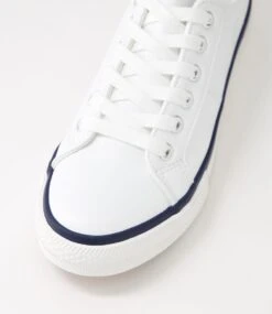 Jaiha White Navy Sneakers -Lynx Shoes Shop IL12159XHBSM 5