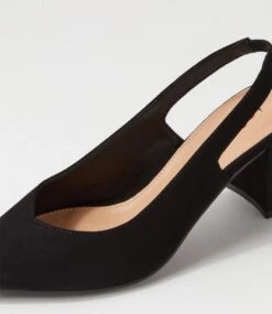 Lomer Black Nubuck Pu Heels -Lynx Shoes Shop IL12162BLAPY 6