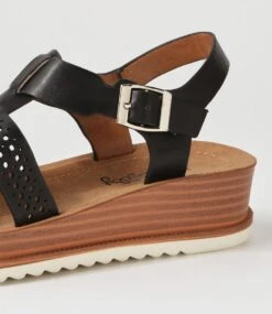 Rhiled Black Sandals -Lynx Shoes Shop IL12166BLASM 6