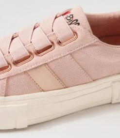 Tristy Rose Gold Recycled Canvas Sneakers -Lynx Shoes Shop IL12170PDOC2 6