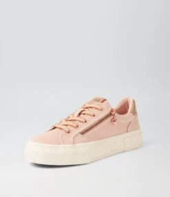 Treenie Rose Gold Recycled Canvas Sneakers -Lynx Shoes Shop IL12171PDOC2 3