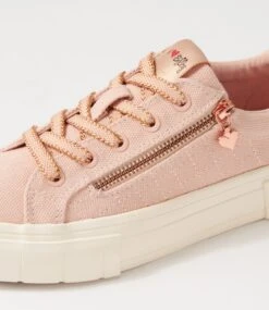 Treenie Rose Gold Recycled Canvas Sneakers -Lynx Shoes Shop IL12171PDOC2 6