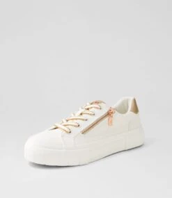 Treenie White Rose Gold Recycled Canvas Sneakers -Lynx Shoes Shop IL12171W94C2 3
