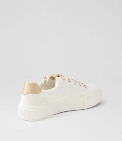 Treenie White Rose Gold Recycled Canvas Sneakers -Lynx Shoes Shop IL12171W94C2 4