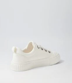 Tenchie White Recycled Canvas Sneakers -Lynx Shoes Shop IL12172WHIC2 4