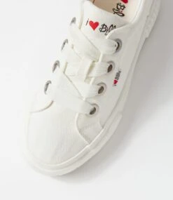Tenchie White Recycled Canvas Sneakers -Lynx Shoes Shop IL12172WHIC2 5