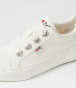 Tenchie White Recycled Canvas Sneakers -Lynx Shoes Shop IL12172WHIC2 6