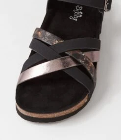Zisso Black Mix Sandals -Lynx Shoes Shop IL12176BLAEX 5