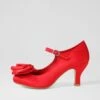 Mirose Red Satin Mary Jane Heels 1 Mirose Red Satin Mary Jane Heels -Lynx Shoes Shop IL12211REDCB 2