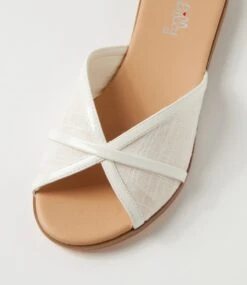 Othele White Patent Pu Fabric Slides -Lynx Shoes Shop IL12213WAD9O 5