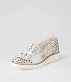 Ozika Platinum Dust Smooth Flat Shoes -Lynx Shoes Shop IL12214SHJSM 3