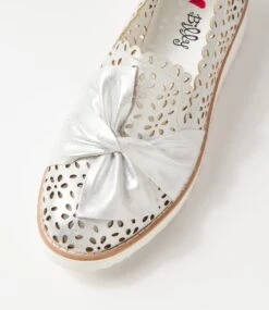 Ozika Platinum Dust Smooth Flat Shoes -Lynx Shoes Shop IL12214SHJSM 5