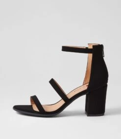 Taisy Black Nubuck Pu Sandals